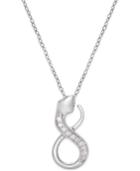 Diamond Infinity Snake Pendant Necklace (1/10 Ct. T.w.) In Sterling Silver