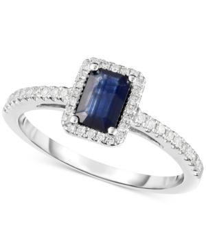 Sapphire (5/8 Ct. T.w.) & Diamond (1/8 Ct. T.w.) Ring In 14k White Gold