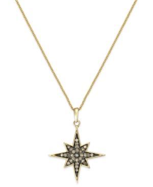 Wrapped Champagne Diamond Star Pendant Necklace In Yellora (1/6 Ct. T.w.)