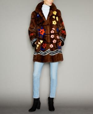 The Fur Vault Floral-print Mink Fur Coat