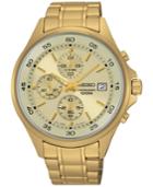 Seiko Men's Chronograph Special Value Gold-tone Stainless Steel Bracelet Watch 43mm Sks482