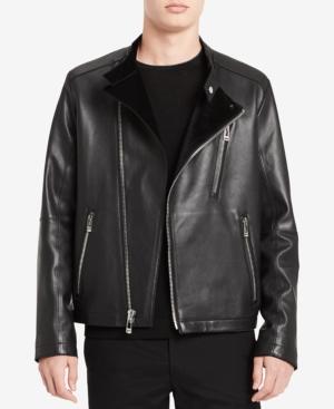 Calvin Klein Men's Classic-fit Leather Moto Jacket