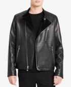 Calvin Klein Men's Classic-fit Leather Moto Jacket