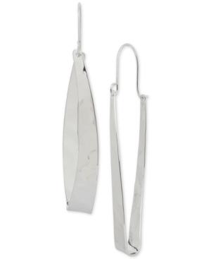 Robert Lee Morris Soho Silver-tone Elongated Oval Hoop Earrings