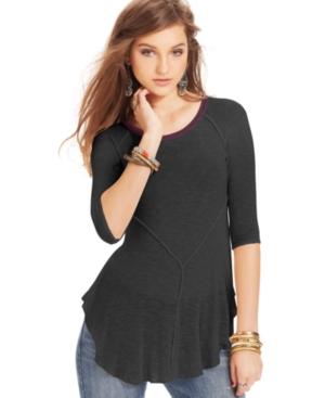 Free People Weekends Three-quarter-sleeve Layering Top