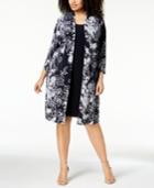 Connected Plus Size Printed Mock-jacket Dress
