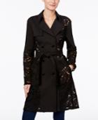 Inc International Concepts Illusion-lace Trench Coat, Only At Macy's