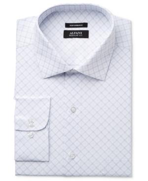 Alfani Men's Classic/regular Fit Performance Stretch Easy Care Diamond Dress Shirt, Only At Macy's