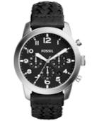 Fossil Men's Chronograph Pilot 54 Black Braided Leather Strap Watch 44mm Fs5181