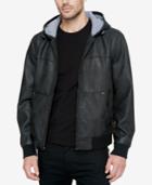Levi's Men's Faux-leather Hooded Bomber