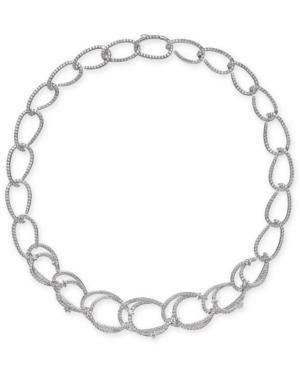 Danori Silver-tone Pave Link 16 Collar Necklace, Created For Macy's