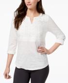 Style & Co Embellished Split-neck Top In Regular & Petite Sizes, Created For Macy's