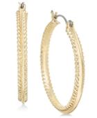 Charter Club Gold-tone Rope-edge Hoop Earrings, Created For Macy's