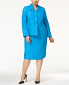Le Suit Plus Size Three-button Shimmer Skirt Suit