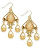 Inc International Concepts Gold-tone Stone And Pave Ornate Chandelier Earrings, Only At Macy's