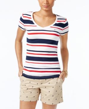 Tommy Hilfiger Wendy Striped V-neck T-shirt