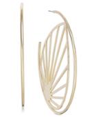 Thalia Sodi Gold-tone Openwork Palm Leaf Hoop Earrings, Created For Macy's
