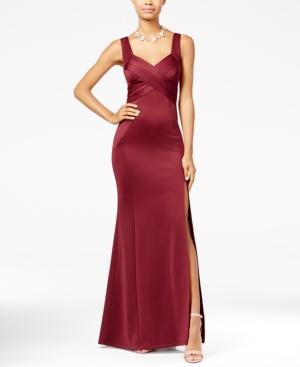 Emerald Sundae Juniors' Crisscross Scuba A-line Gown