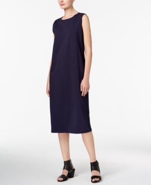 Eileen Fisher Organic Cotton Midi Shift Dress, Regular & Petite