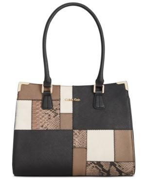 Calvin Klein On My Corner Saffiano Leather Tote