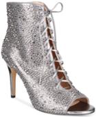 I.n.c. Rikelie Evening Peep-toe Lace-up Booties, Created For Macy's Women's Shoes