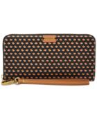 Fossil Emma Printed Large Zip Clutch Wallet