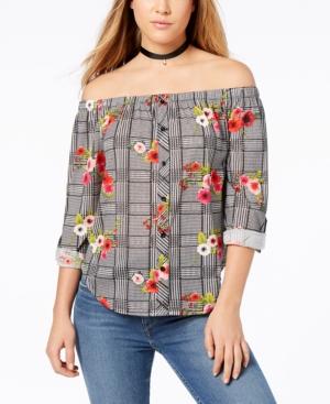 Polly & Esther Juniors' Printed Off-the-shoulder Shirt
