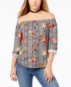Polly & Esther Juniors' Printed Off-the-shoulder Shirt