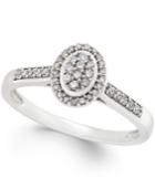 Diamond Oval Promise Ring (1/5 Ct. T.w.) In 10k White Gold