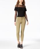 M1858 Kristen Mid-rise Cropped Skinny Jeans With Cord Trim Detail