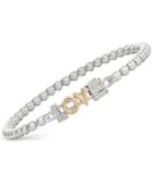 Wrapped Diamond Love Bead Stretch Bracelet (1/10 Ct. T.w.) In Sterling Silver With 14k Gold-plated Accents