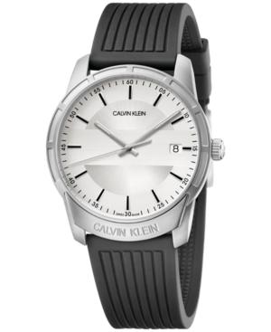 Calvin Klein Men's Swiss Evidence Black Rubber Strap Watch 42mm