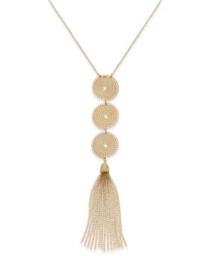 Inc International Concepts Gold-tone Triple-disc Tassel Necklace, Only At Macy's