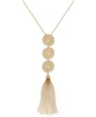 Inc International Concepts Gold-tone Triple-disc Tassel Necklace, Only At Macy's