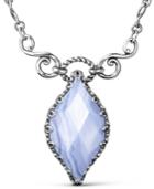 Carolyn Pollack Blue Lace Agate Sterling Silver Infinity Necklace