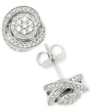 Wrapped In Love Diamond Fancy Stud Earrings (1/2 Ct. T.w.) In Sterling Silver