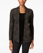 Jm Collection Petite Layered-look Metallic Jacquard Top, Only At Macy's