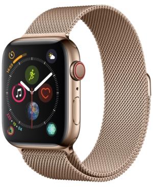 Apple Watch Series 4 Gps + Cellular, 44mm Gold Stainless Steel Case With Gold Milanese Loop