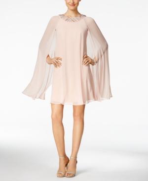 Vince Camuto Embellished Flyaway Cape Dress