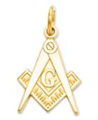 14k Gold Charm, Masonic Charm