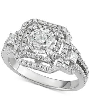 Diamond Openwork Square Halo Engagement Ring (1-1/5 Ct. T.w.)