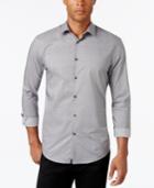 Alfani Collection Men's Textured Print Long-sleeve Shirt, Classic Fit