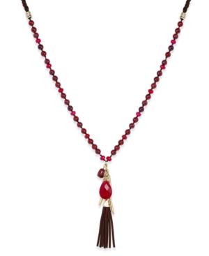 Inc International Concepts Gold-tone Bead Fringe Charm Necklace, Only At Macy's