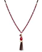 Inc International Concepts Gold-tone Bead Fringe Charm Necklace, Only At Macy's