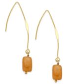 Paul & Pitu Naturally 14k Gold-plated Aventurine Wire Drop Earrings