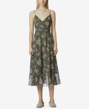 Avec Les Filles Printed Surplice Midi Dress