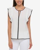 Tommy Hilfiger Flutter-sleeve Top, Only At Macy's