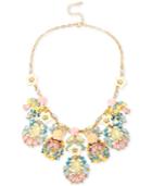 M. Haskell Gold-tone Pastel Flower-and-stone Frontal Necklace