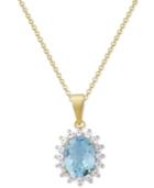 Two-tone Blue & Clear Crystal Pendant Necklace