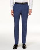 Inc International Concepts Men's Slim-fit Blue Glen Plaid Pants, Created For Macy's